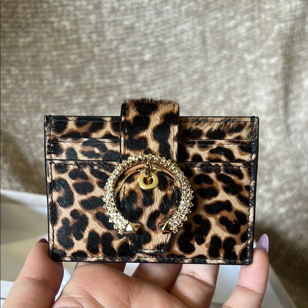 Jimmy Choo Umika Leopard Print Pony with Crystal Buckle